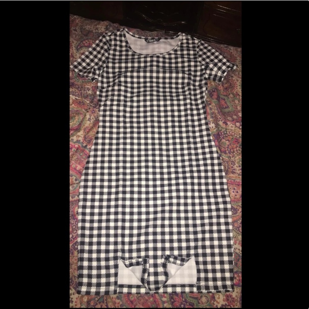 Black and white checker dress